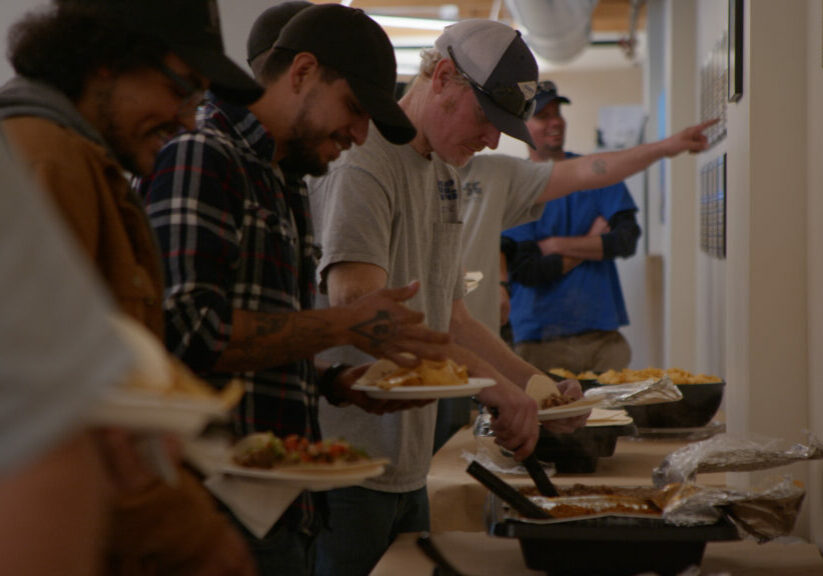 Techs Getting Food and Socializing